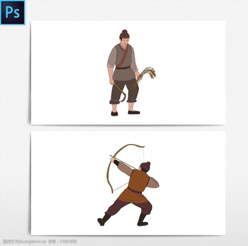 古代弓箭手图片素材