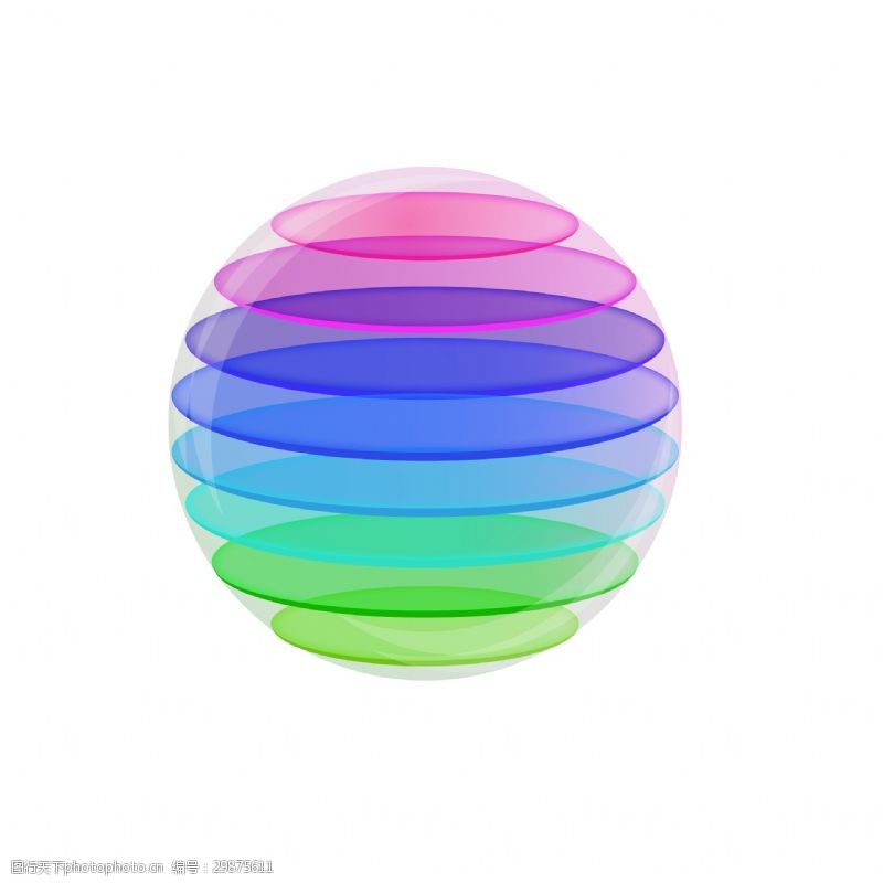 半圆尺彩虹球七彩球圆形球体多层3d球
