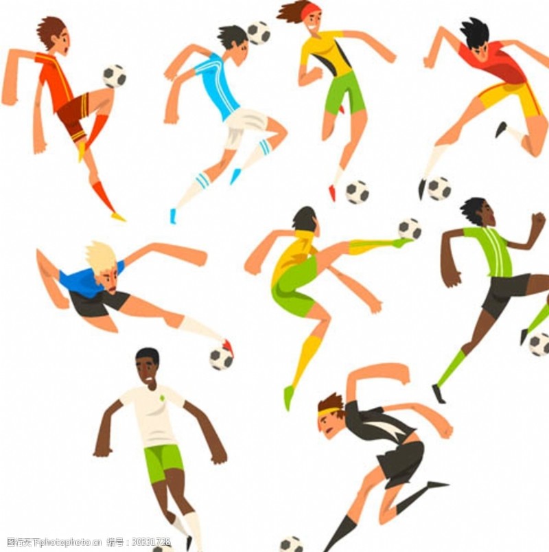 足球运动人物插画创意