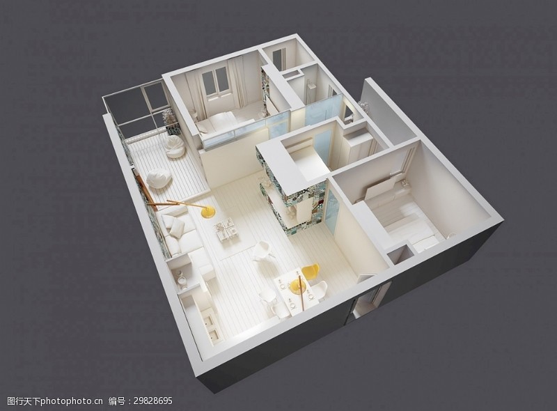 家居装饰素材3D房屋图