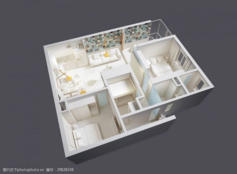 家居装饰素材房屋3D图