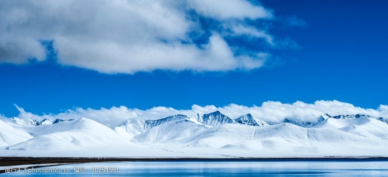 蓝色冰川背景雪山湖泊风景