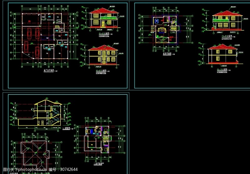 私人花园自建房施工图别墅施工图