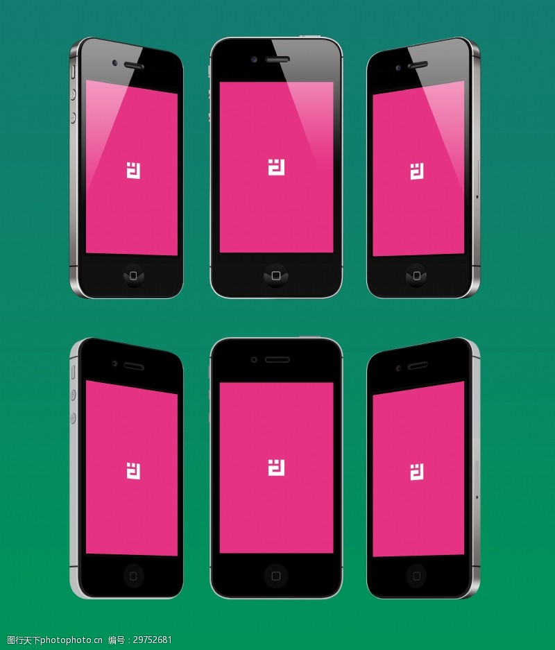 iphone4s场景中的黑色iPhone4s手机样机模板