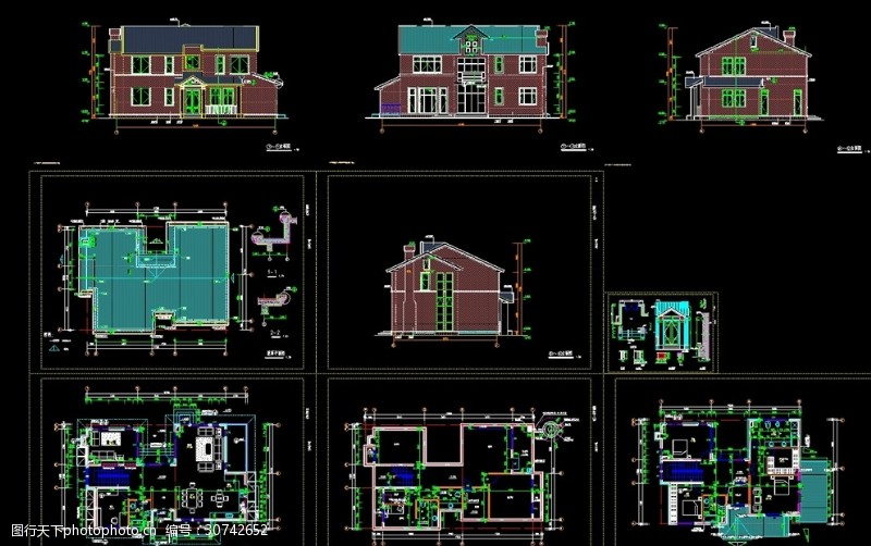 私人花园自建房施工图别墅施工图