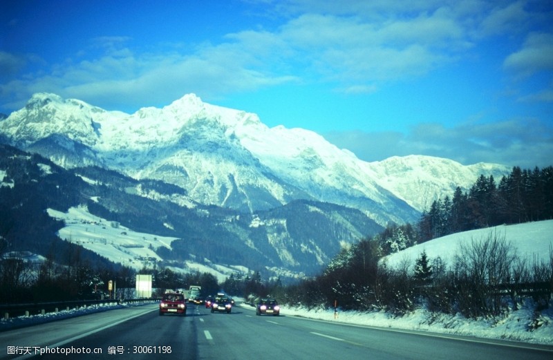 道路标志图片素材雪山公路