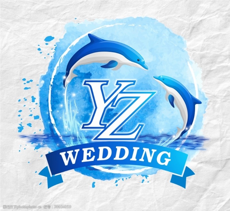 wedding海洋风婚礼logo