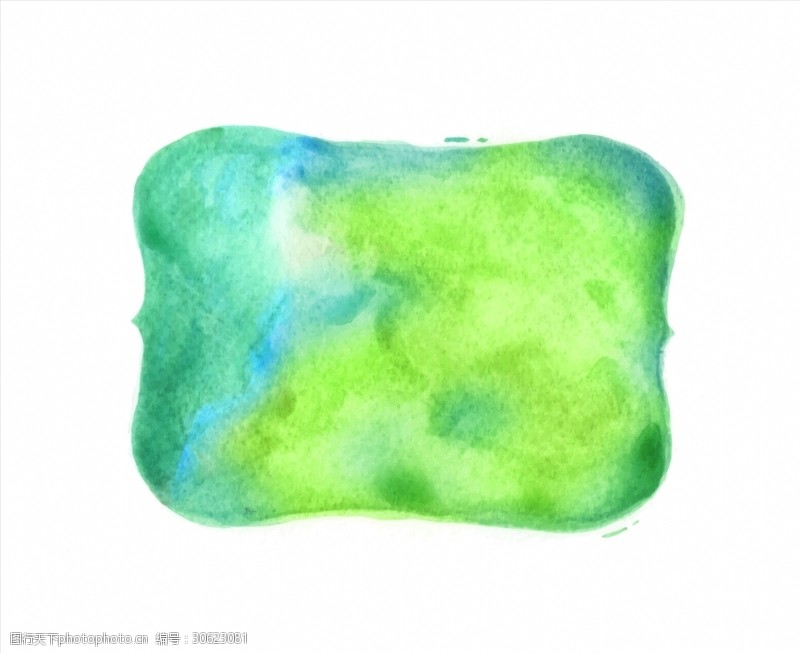 水滴素材绿色水彩图形