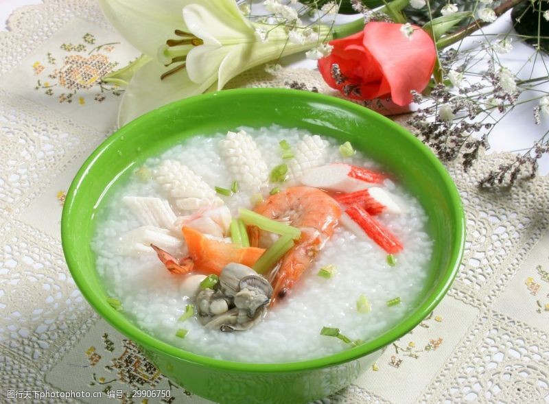 砂锅虾海鲜粥