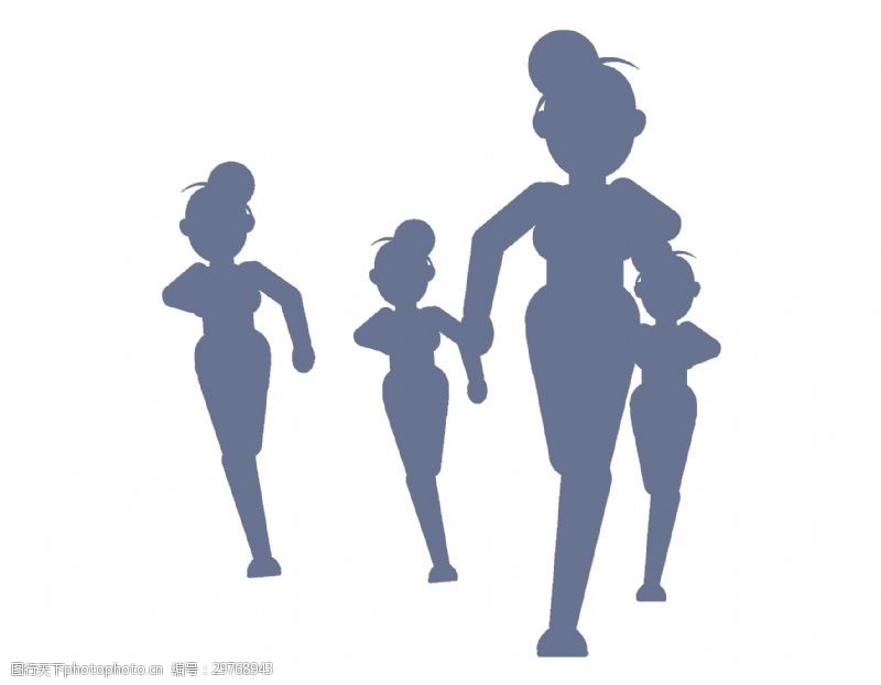 人物阴影卡通女子赛跑元素