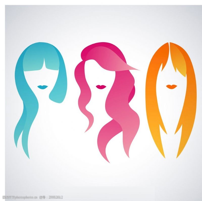 美容美发七彩女人的头发