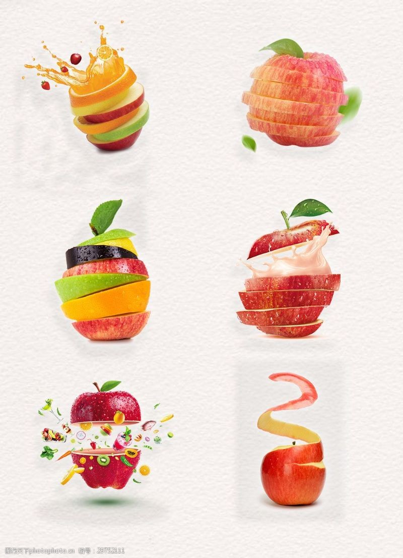 苹果66组创意水果合成素材设计