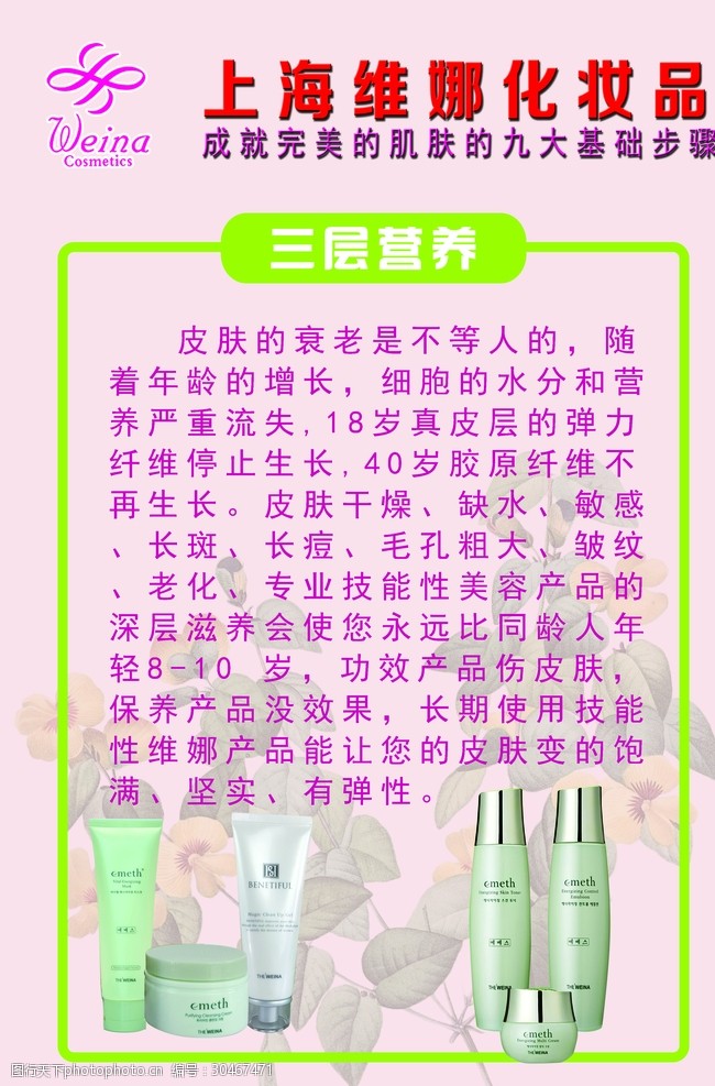 上海维娜化妆品绿色背景化