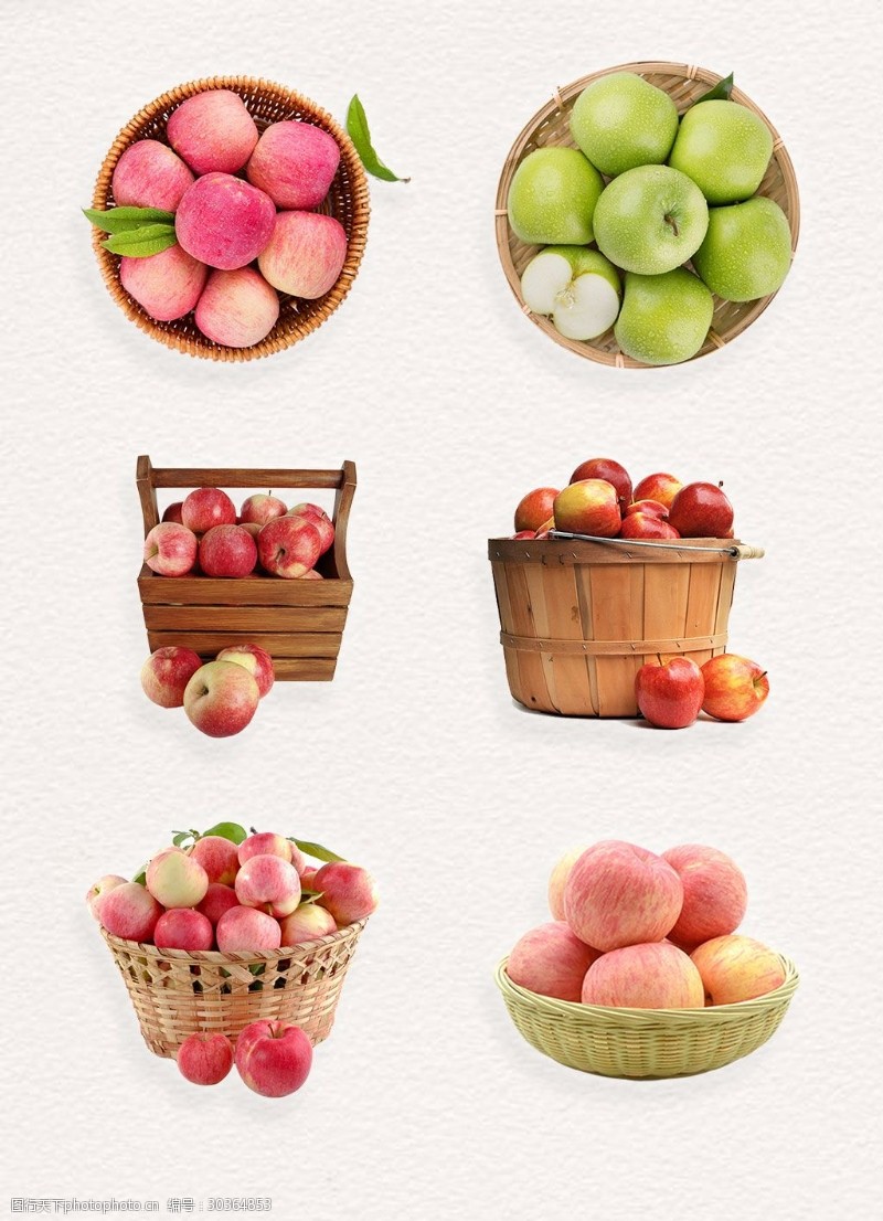 一筐苹果新鲜美味篮子里筐子里的苹果设计