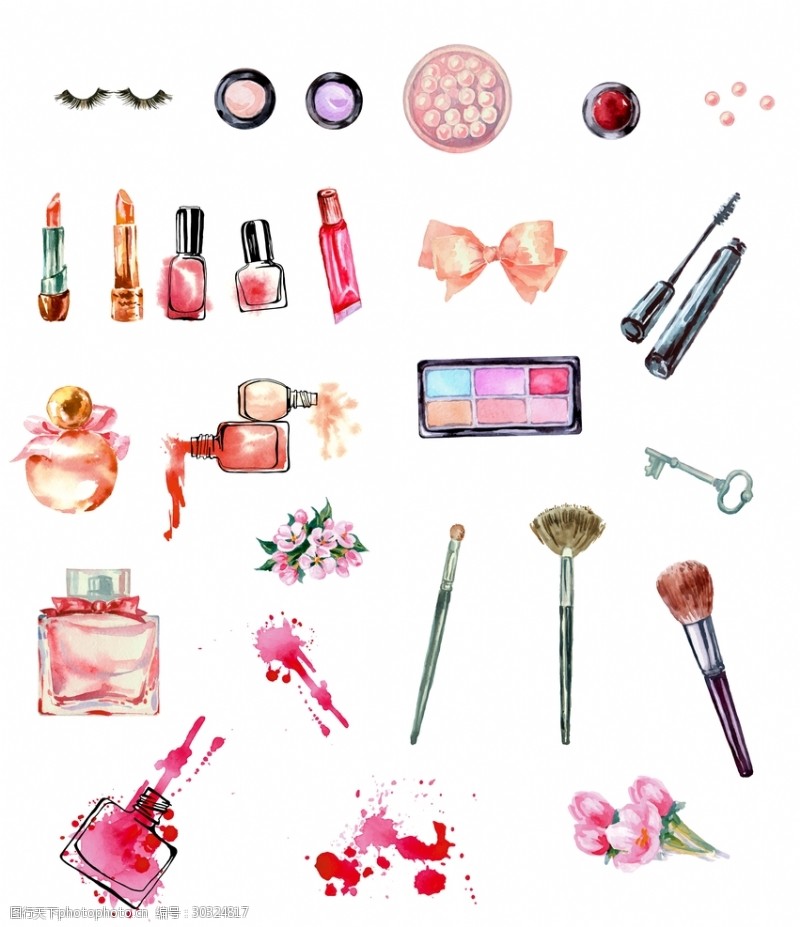 粉红丝带女性女性化妆美妆用品