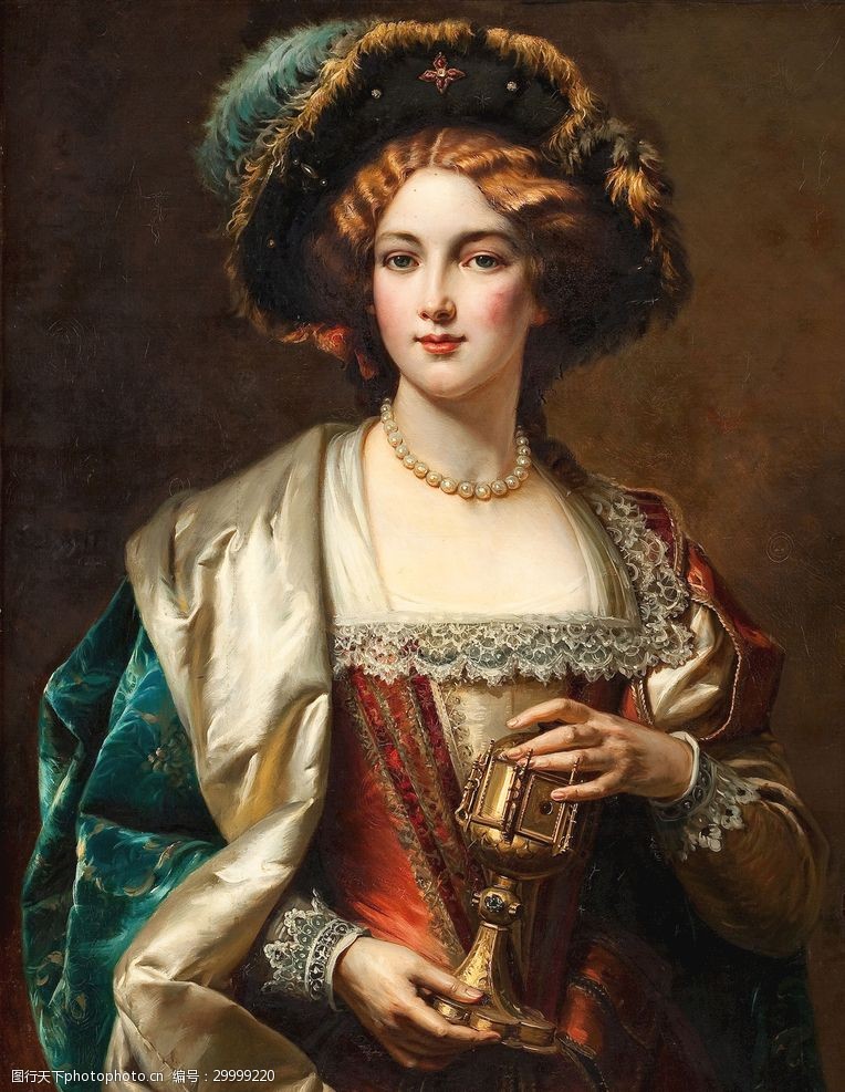 欧洲美女欧洲古典人物油画
