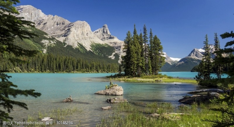 美丽湖泊景色山水景色