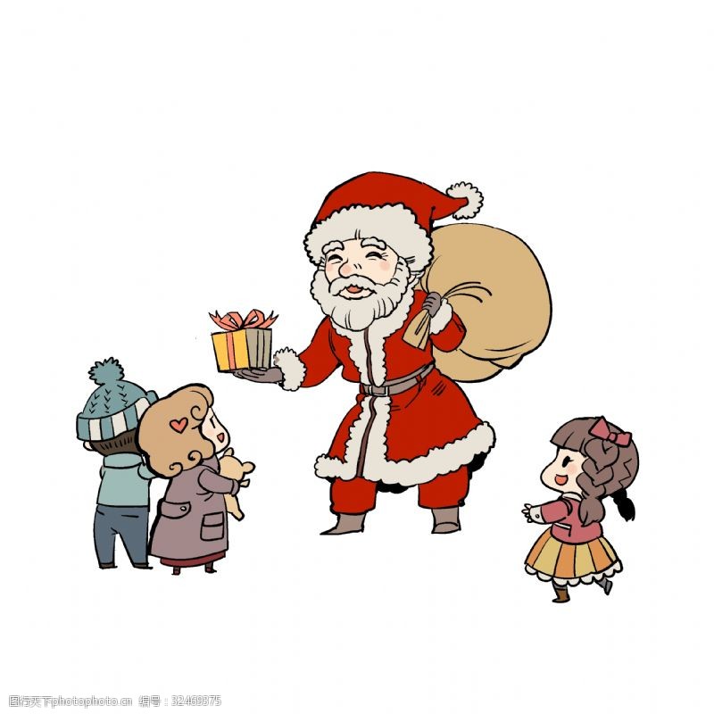 圣诞节的故事圣诞节送礼物给孩子们的圣诞老人