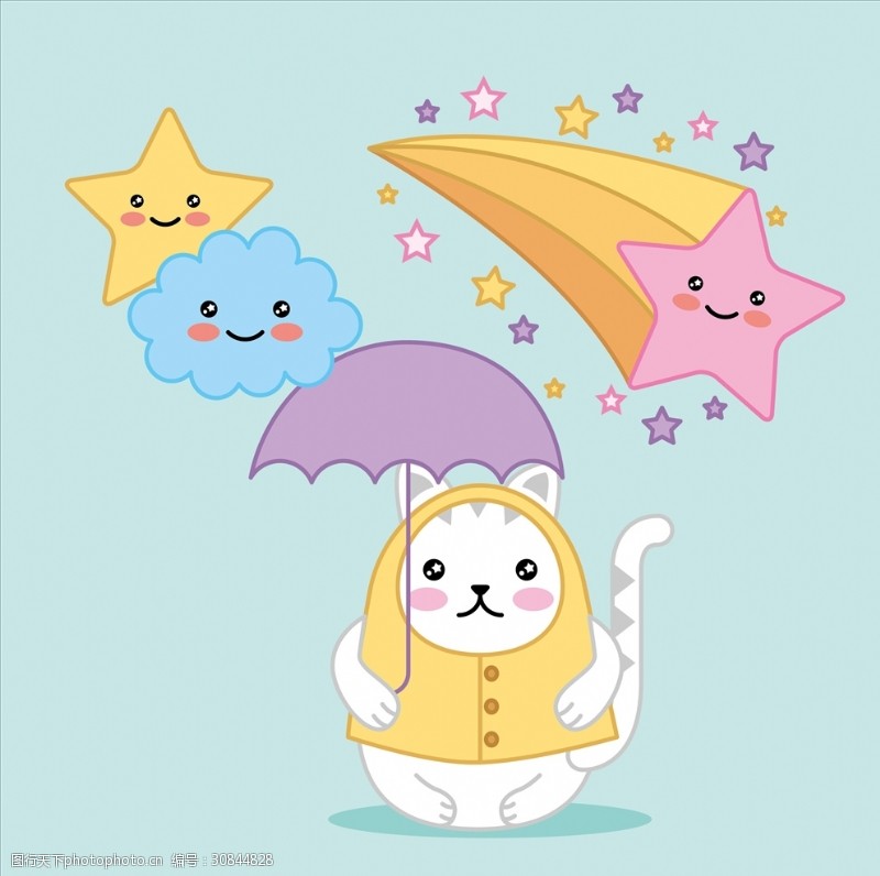 呵叻猫打伞小猫