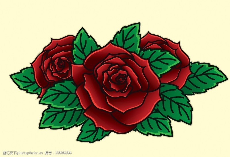 水彩玫瑰手绘玫瑰