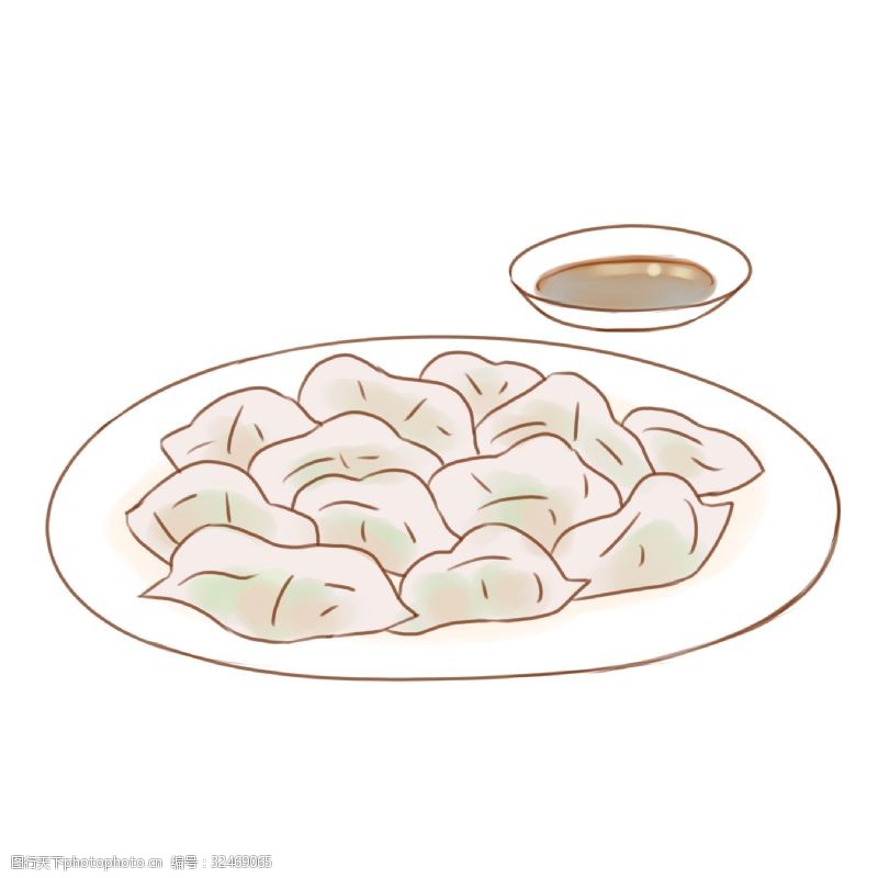 冬至一盘饺子插画