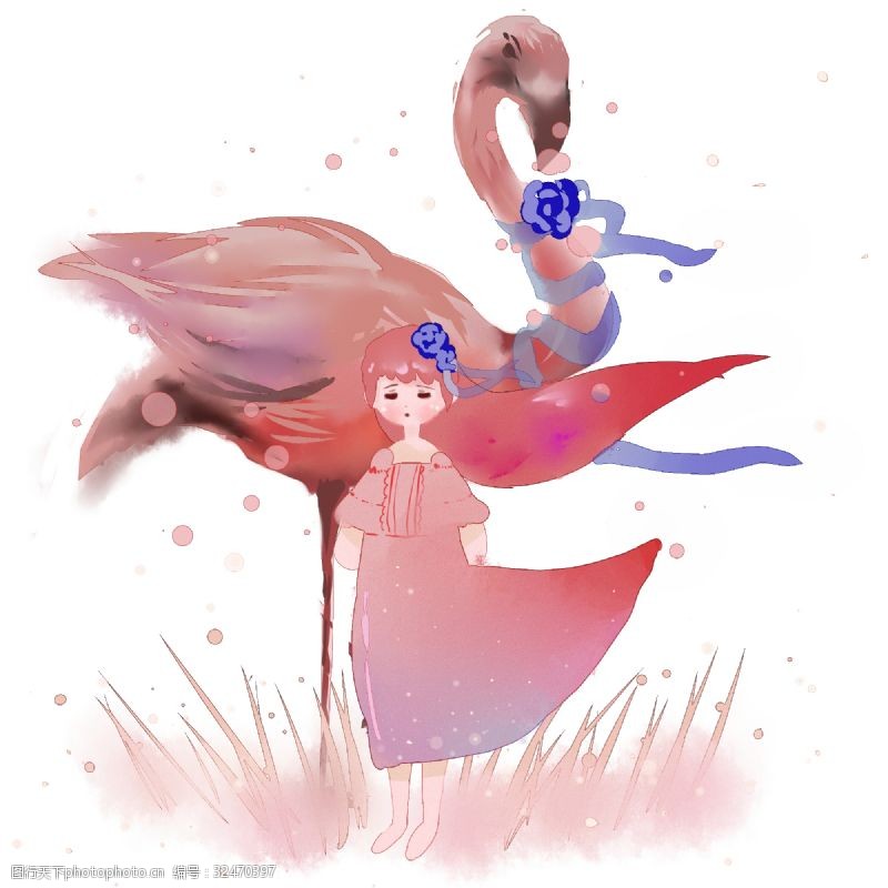 飘舞梦幻主题系列二火烈鸟和女孩儿