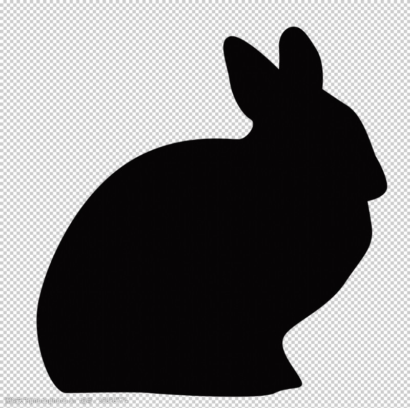 透明底兔子卡通兔子