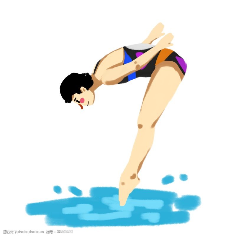 可爱会员卡运动会奥运会项目女子跳水比赛
