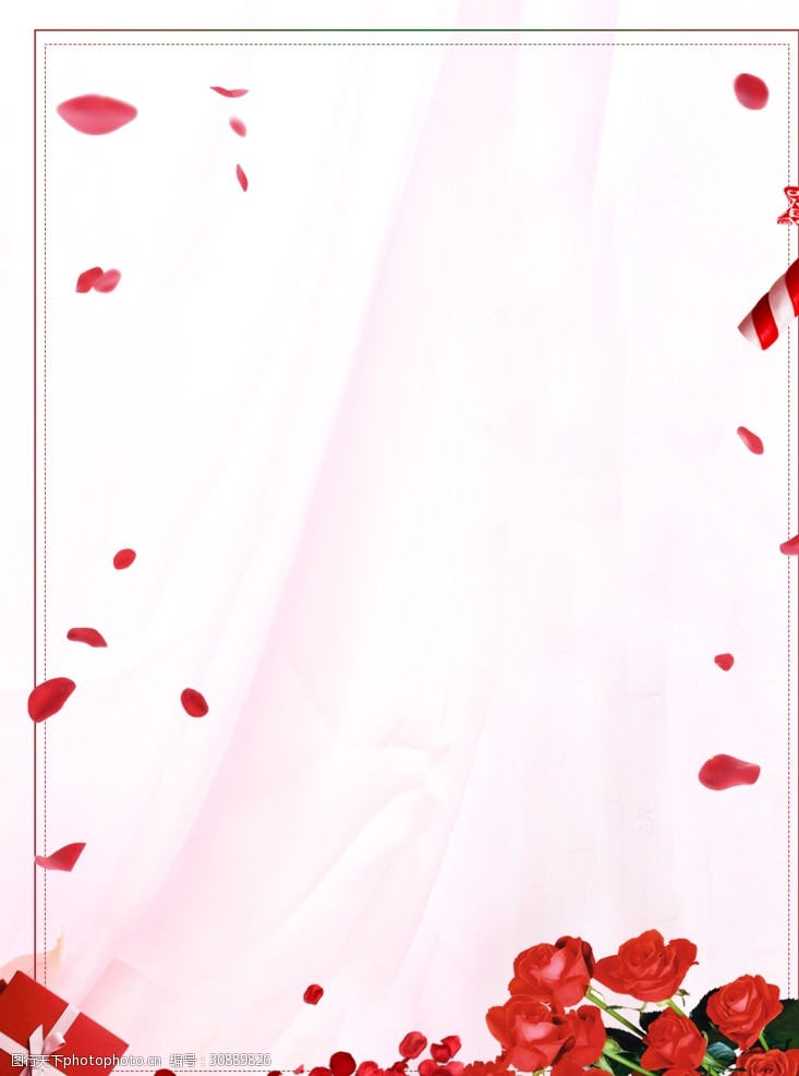 粉色系婚礼玫瑰花背景