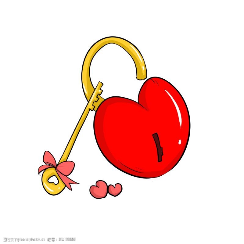 手绘钥匙手绘爱情钥匙插画