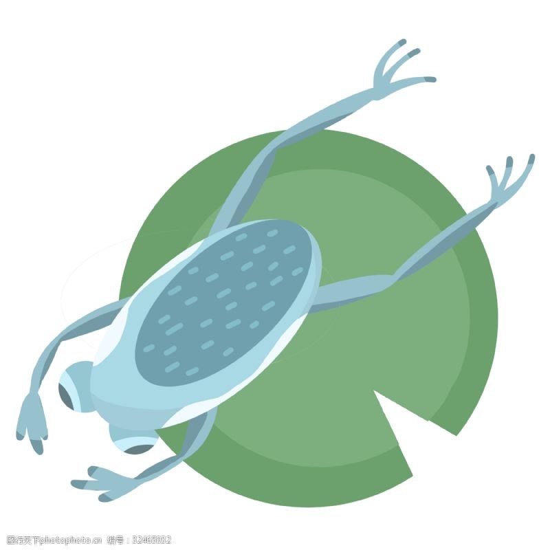 青蛙王子手绘跳跃的青蛙插画