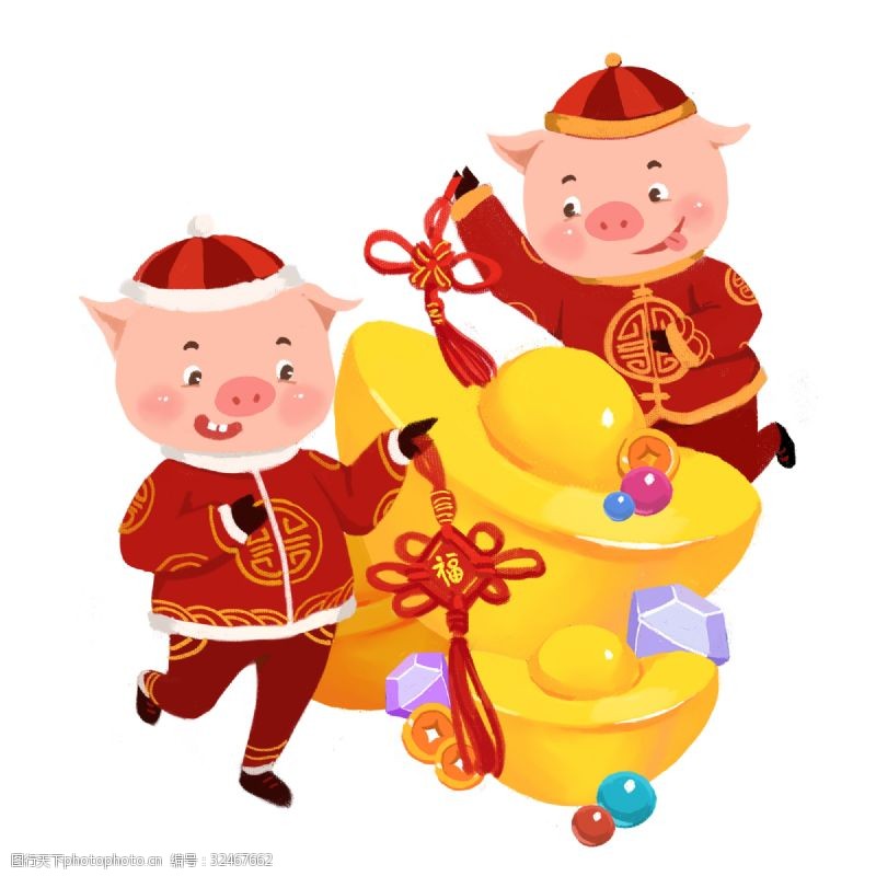 金猪拜年之2019年猪猪中国结欢天喜地