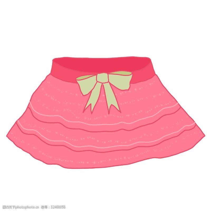 粉红女孩可爱的粉红色裙子插画