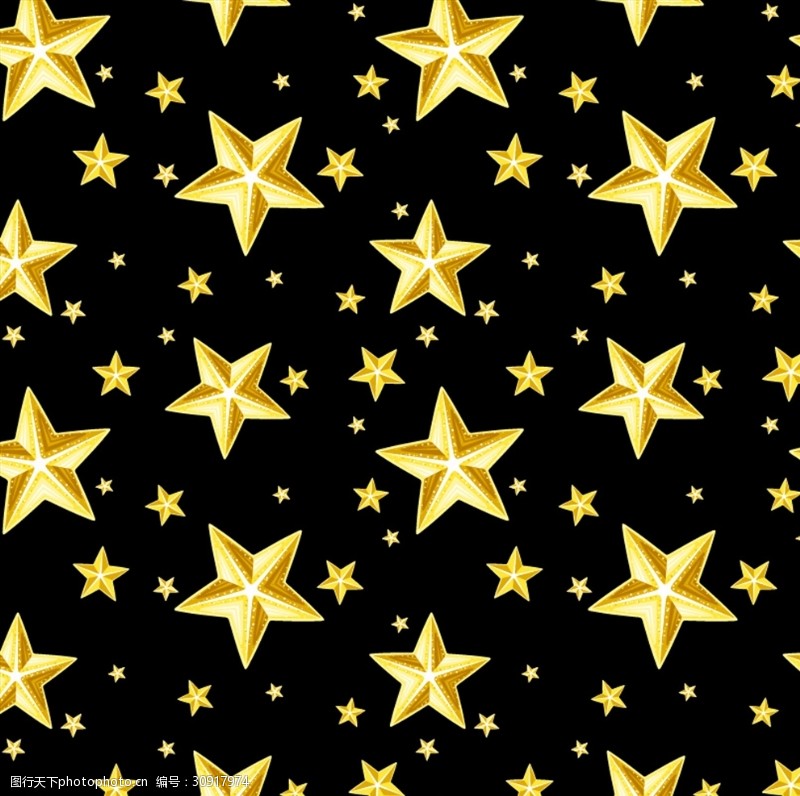 循环花型金色星星素材