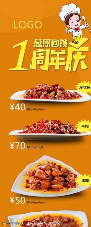 微信单图文冷吃系列周年庆菜单