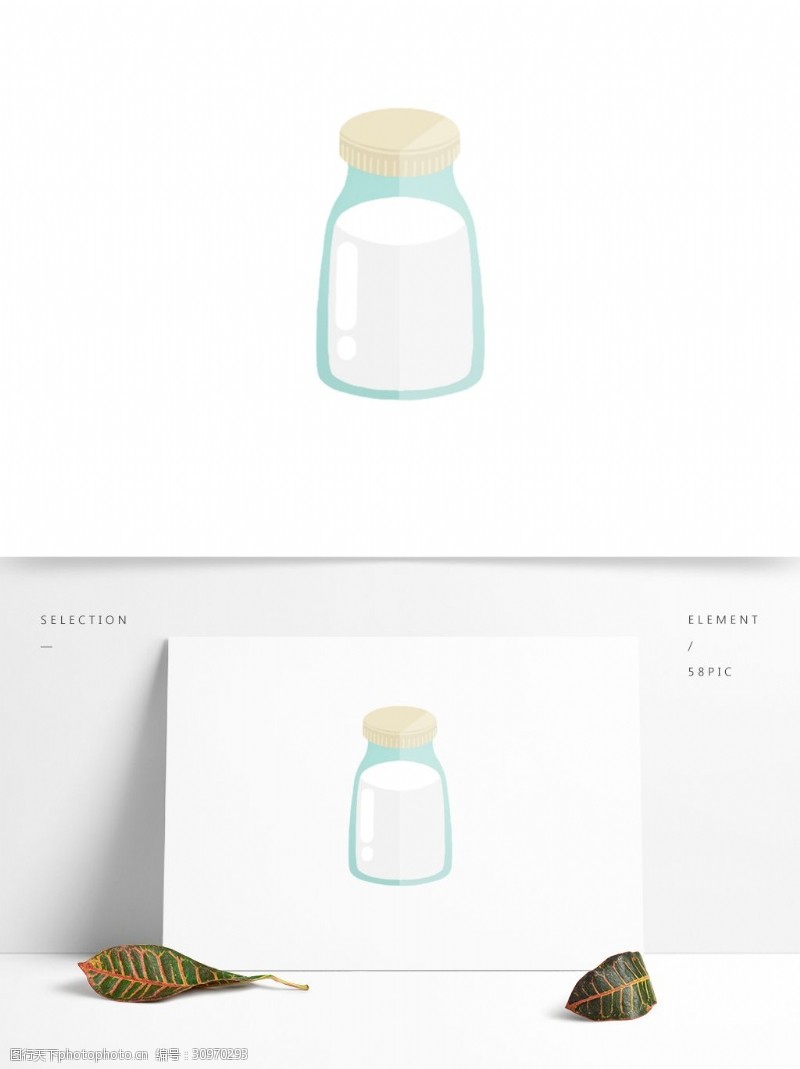 牛奶商标手绘风牛奶图案图标装饰素材