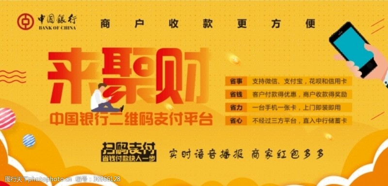 扫码支付中国银行海报