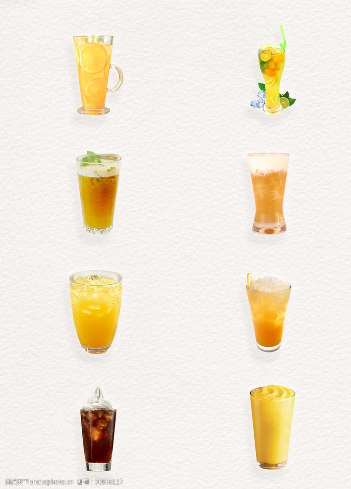 奶茶菜单矢量素材果汁饮品图