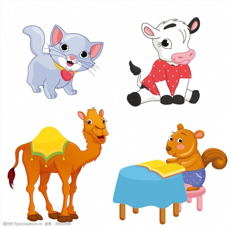 骆驼奶卡通动物图案