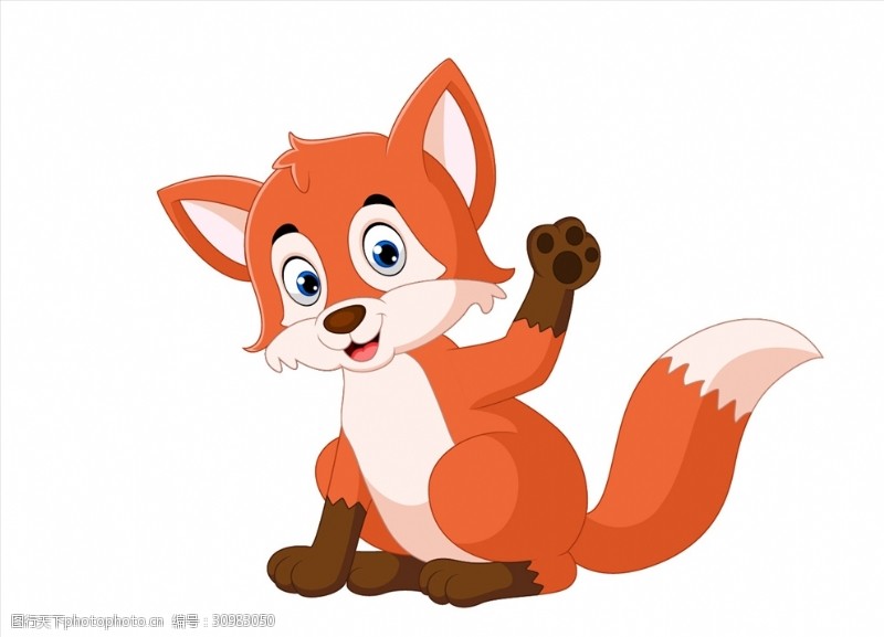 宠物剪影卡通小狐狸
