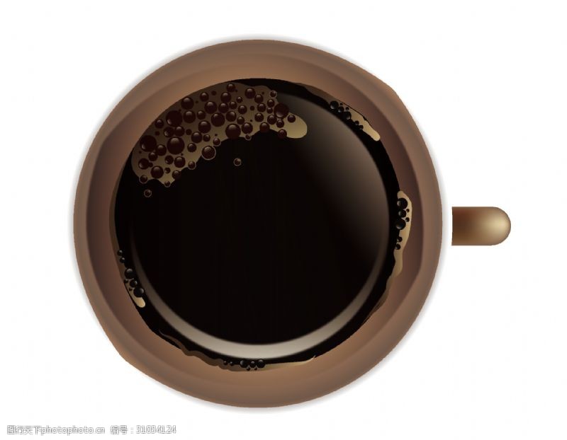 茶杯卡通黑色咖啡元素