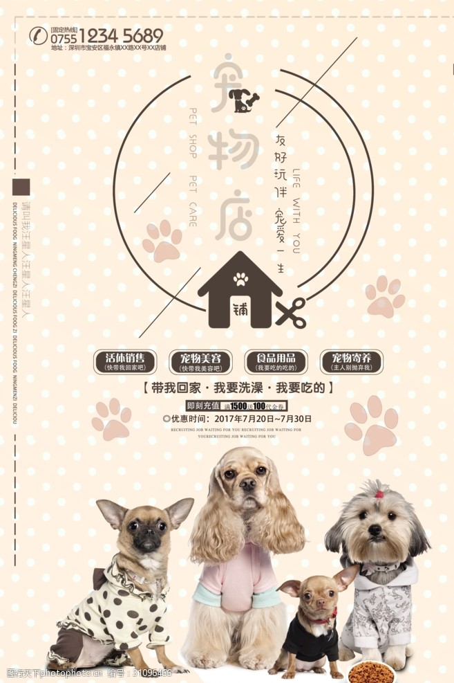 宠物食品宠物店海报