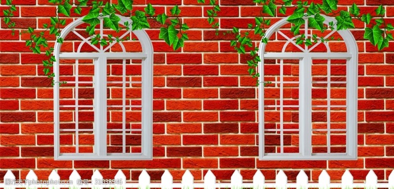 喷绘背景装饰墙红砖墙