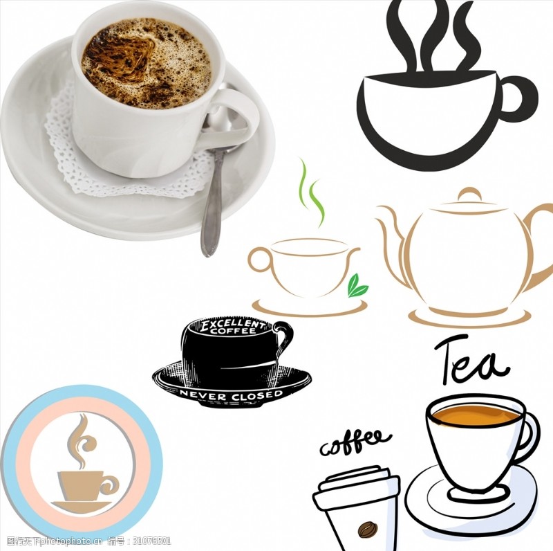 奶茶菜单矢量素材咖啡