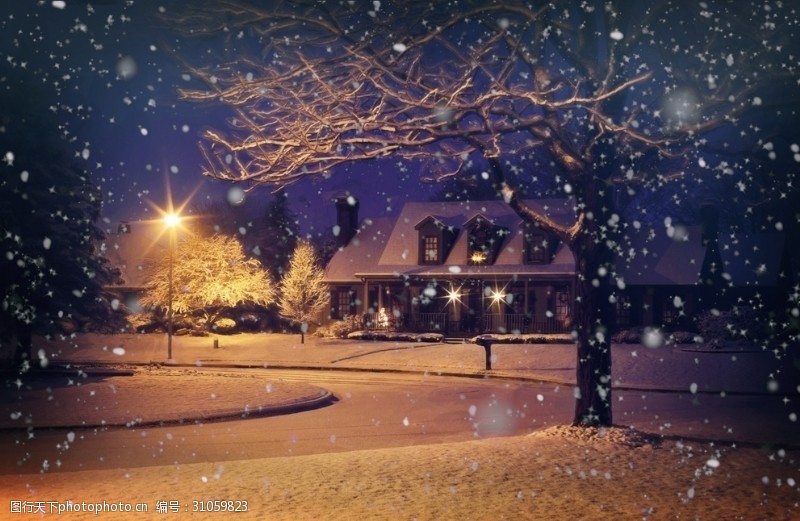 雪夜背景图片免费下载 雪夜背景素材 雪夜背景模板 图行天下素材网