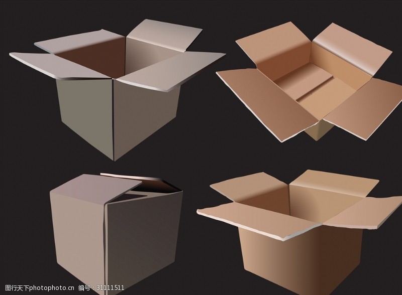 飞机盒包装纸盒矢量图