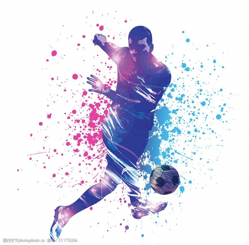 彩色球大气彩色足球运动背景PSD素材