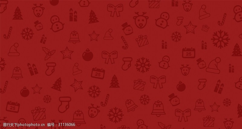 圣诞主题圣诞元素背景浅红底深色图标