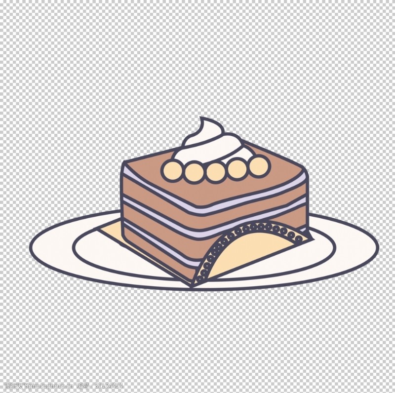 透明底蛋糕卡通蛋糕