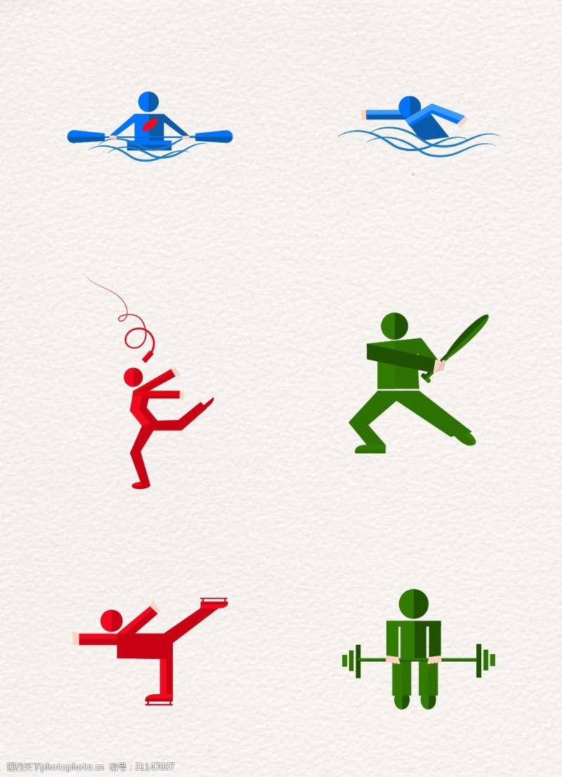 曲棍球比赛彩色运动图标icon设计